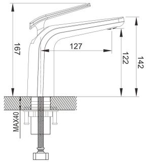 Смеситель для раковины Rose R3901F белый/хром